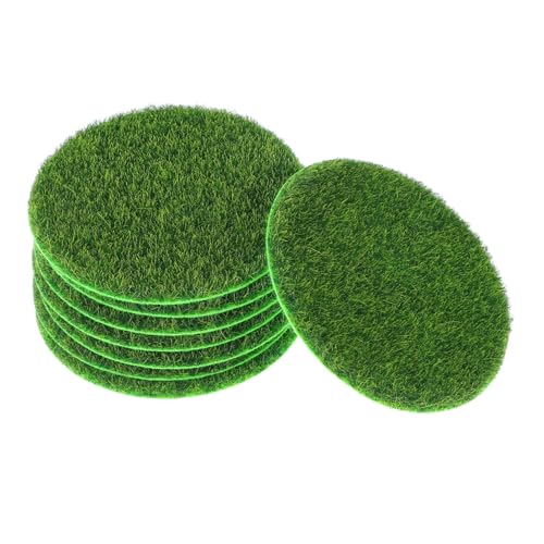 Abaodam 8 Stück Simulierter Rasen in Mikrolandschaft künstliches gartengras Miniatur Moosmatte Kunstrasen selber Machen künstliches Feengras Miniatur-Ziergras Bastelgrasmatte Nylon Grün von Abaodam