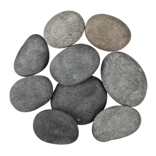 Abaodam 9 Stück Teiliges Flacher Steine zum Bemalen Natürliche Flusssteine für Garten und DIY Handwerk und Kreative Projekte von Abaodam