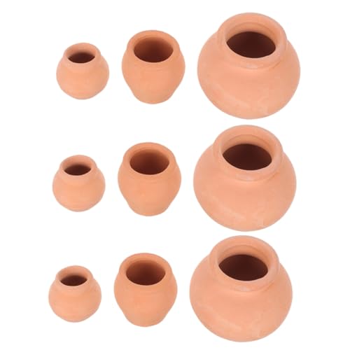 Abaodam 9 Stück Teiliges Mini Tontopf Keramik Kleine Runde Pflanzgefäße für Sukkulenten und Sämlinge Leichte Kompakte Blumentöpfe für Zimmerpflanzen und Garten Vielseitige Anzuchttöpfe von Abaodam