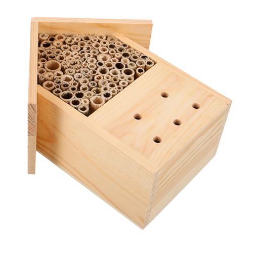 Abaodam Bienenhaus zum Aufhängen Nisthilfe für Wildbienen und Bestäuber Langlebiges Insektenhotel für Garten Natürlicher Holzton Geeignet für Solitärbienen und Marienkäfer Abaodam Bienenhaus zum Aufhängen Nisthilfe für Wildbienen und Bestäuber Langlebiges Insektenhotel für Garten Natürlicher Holzton Geeignet für Solitärbienen und Marienkäfer von Abaodam