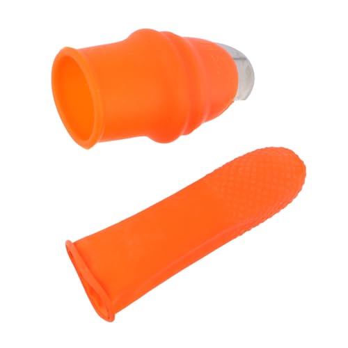 Abaodam Daumentrenner aus Silikon für Den Garten, Finger, Ernte, Pflanze, Gartenarbeit, Geschenke, Trimmen, Garten, Gemüse, Fingerhandschuhe, Werkzeuge für Frauen, Größe S (orange) von Abaodam