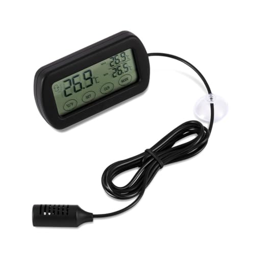 Abaodam Digitales LCD Hygrometer mit Alarm und Sensor Präziser Temperatur Luftfeuchtigkeitsmesser für Eierinkubatoren Terrarien und Haustierhaltung Großes Display Abs gehäuse von Abaodam
