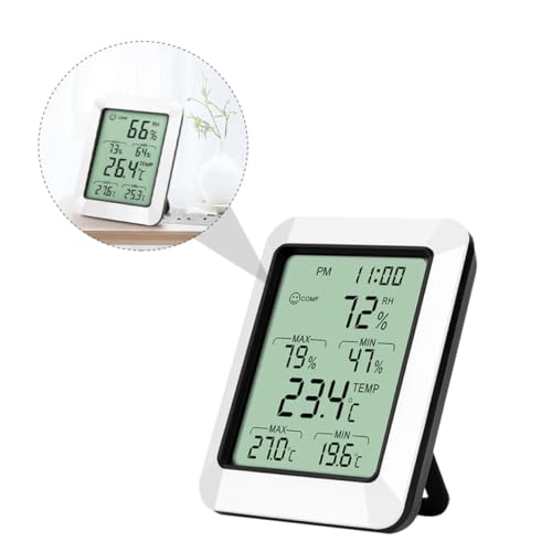Abaodam Digitales Thermometer Hygrometer Innen mit Großer Anzeige Präziser Temperatur Luftfeuchtigkeitsmesser Klappbarer Standfuß Tragbarer Home Thermometer Monitor für Büro und Zimmer von Abaodam