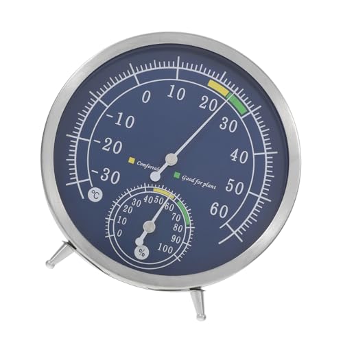 Abaodam Edelstahl Hygrometer Thermometer mit Zeiger Hochpräzise Temperatur Luftfeuchtigkeitsmessung für Innen und Sauna Großes Display Langlebig und Einfach zu Reinigen für Schlafzimmer von Abaodam
