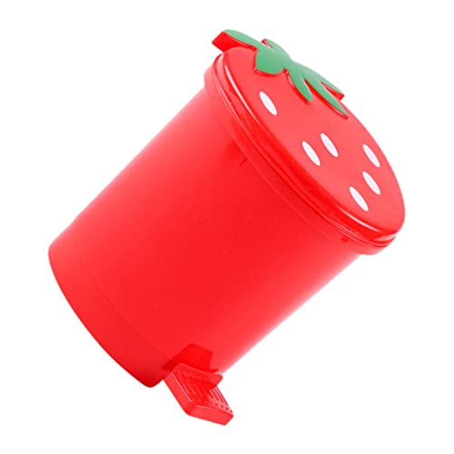 Abaodam Erdbeer-Mülleimer Mini-Mülleimer Mit Deckel Winziger Abfalleimer Für Den Schreibtisch Papierkorb Für Die Arbeitsplatte Fürs Auto Büro Zuhause von Abaodam