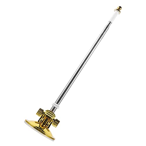 Abaodam Fahnenmast mit Saugnapf Fahnenmasthalterung Fahnenmast-Basishalterung Flaggenhalterung Flaggenmasthalter Flaggenmastklasse Fahnenmastständer Rostfreier Stahl Golden von Abaodam