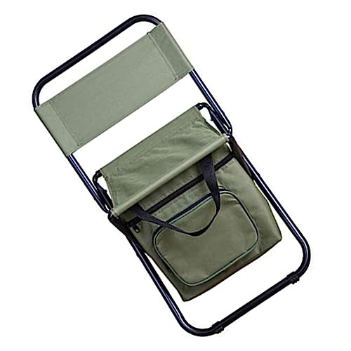 Abaodam Faltbarer Outdoor Campingstuhl mit Kühlfach und Rückenlehne Isolierte Aufbewahrung Robuste Stahlkonstruktion Platzsparend für Angeln und Freizeit von Abaodam