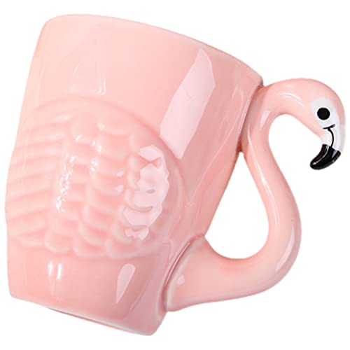 Abaodam Flamingo-wasserglas Saftbecher Lustige Kaffeetasse Dekorative Tassen Trinkbecher Für Wasser Flamingo-wasserbecher Teetasse Porzellan Süßer Becher Fein Nachmittagstee 3d Keramik von Abaodam