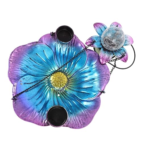 Abaodam Hängender Solar Vogelfutterspender mit Nostalgischem Design Gartenlampe mit Rissglas für Romantische Automatisches Licht von Abaodam