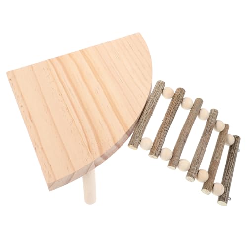 Abaodam Hamster Holzplattform mit Leiter Kletterspielzeug für Zwerghamster und Kleine Kleintiere Multifunktionale Holzleiter Plattform zum Klettern Ausruhen und Geeignet für Hamsterkäfig von Abaodam