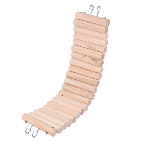 Abaodam Hamster Kletterleiter Holz mit Haken Flexibel Verstellbar Kleintier für Mäuse und Vögel Fördert Beweglichkeit und Koordination Natürliches Haustierzubehör von Abaodam