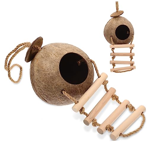 Abaodam Hamster Nest Holzspielzeug mit Leiter Hängendes Versteck aus Natürlichem Holz Dekoratives Haustierhaus für Kleintiere Robustes Kletterspielzeug für Hamster und Andere Haustiere Abaodam Hamster Nest Holzspielzeug mit Leiter Hängendes Versteck aus Natürlichem Holz Dekoratives Haustierhaus für Kleintiere Robustes Kletterspielzeug für Hamster und Andere Haustiere von Abaodam
