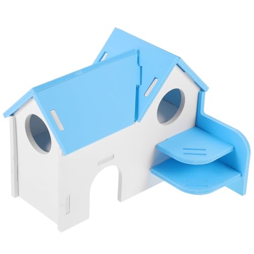 Abaodam Hamsterhaus Bunt mit Leiter PVC Kleintiervilla für Zwerghamster Meerschweinchen Chinchillas Ferret Geeignet Glatte Kanten Bruchsicher Schlaf und Spielplatz von Abaodam