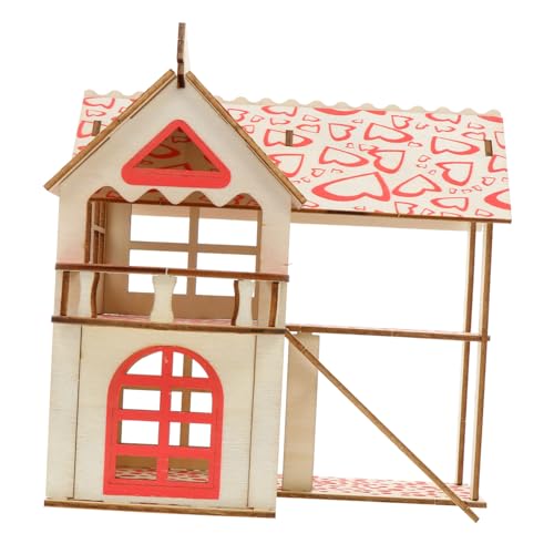 Abaodam Hamsterhaus Holz Kleintierhaus aus Natürlichem Beißfestem Material mit Leiter Geeignet für Hamster Mäuse und Meerschweinchen Langlebiges Sicheres Versteck und Spielplatz von Abaodam