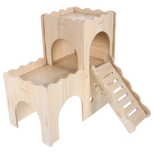 Abaodam Hamsterhaus Holz mit Leiter Zweistöckiges Nagerversteck für Zwerghamster und Kleine Nagetiere Langlebiges Guinea Pig Hideout Spiel und Rückzugsort für Hamster Geräumiges Abaodam Hamsterhaus Holz mit Leiter Zweistöckiges Nagerversteck für Zwerghamster und Kleine Nagetiere Langlebiges Guinea Pig Hideout Spiel und Rückzugsort für Hamster Geräumiges von Abaodam