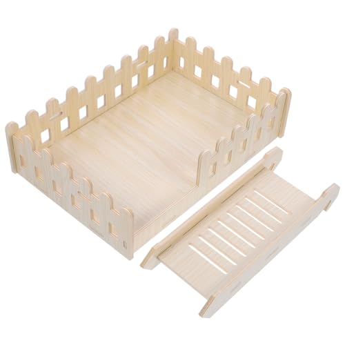 Abaodam Hamsterplattform aus Massivholz mit Leiter Kletterspielzeug für Kleintiere Langlebige Indoor spielplattform für Zwerghamster Meerschweinchen Chinchillas und Nagetiere von Abaodam