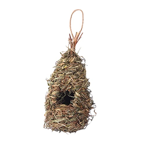Abaodam Handgewebtes Vogelhaus aus Stroh Wetterfestes Nistkasten für Draußen Natürliches Vogelnest Dekoratives Gartenhaus Geeignet für Kleine Vögel und Haustiere Aufhängen Balkon oder von Abaodam
