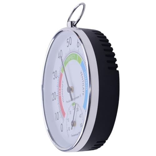 Abaodam Hochpräzises Analog thermometer Hygrometer aus Aluminiumlegierung für Sauna Babyzimmer Wohnzimmer Büro Garten Langlebiges Multifunktionales Temperatur Feuchtigkeitsmessgerät mit von Abaodam