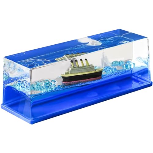 Abaodam Hochzeitsdekorationen Freund Geburtstagsgeschenke Heimdekorationen Kreuzfahrtschiff Eisberg Dekor Unsinkbar Schiff Dekor Flüssigkeit Drift Flasche Ornament Schiff Dekorationen für Zuhause Boot von Abaodam