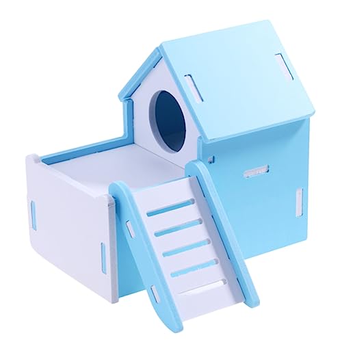 Abaodam Holz Hamsterhaus mit Doppelstock Leiter Natürliches Wasserdichtes Kleintierversteck Geeignet für Hamster Mäuse Meerschweinchen Fördert Nestbau und Beschäftigung Blau Abaodam Holz Hamsterhaus mit Doppelstock Leiter Natürliches Wasserdichtes Kleintierversteck Geeignet für Hamster Mäuse Meerschweinchen Fördert Nestbau und Beschäftigung Blau von Abaodam