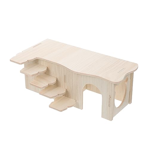 Abaodam Holz Hamsterhaus mit Leiter Mehrraum Hamsterversteck für Kleine Haustiere Mäusehabitat Langlebig und Sicher für Hamster und Chinchillas von Abaodam