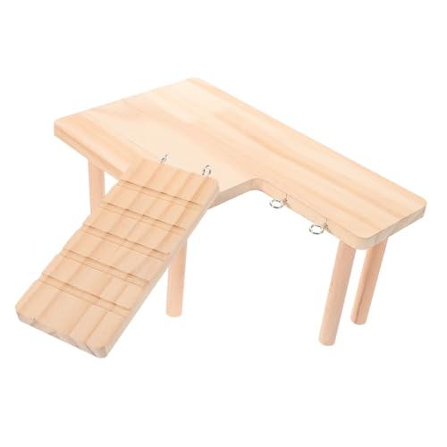 Abaodam Holzplattform für Hamster mit Rutschfester Leiter Bissfestes Kletterspielzeug für Hamsterkäfig Zweistöckige Holzrampe für Kleine Nager Wie Hamster und Rennmäuse Robust und von Abaodam