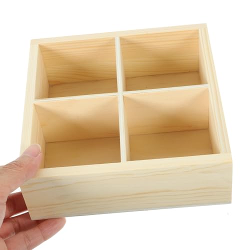 Abaodam Holzablage Mit Fächern Multifunktionale Aufbewahrungsbox Für Pflanzen Fach Holztablett Praktisch Für Kleine Gegenstände Dekorative Holzplatte Naturfarbe von Abaodam