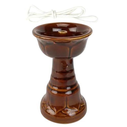 Abaodam Klassische Kerosinlampe Aus Keramik Mittelgroße Öllampe Mit Docht Nostalgische Dekoration Für Zuhause Und Tempel Für Festliche Anlässe Und Notbeleuchtung von Abaodam
