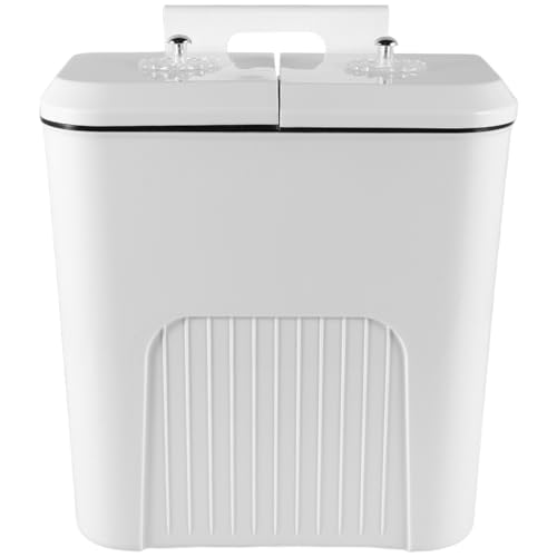 Abaodam Küchenabfalleimer Trockener Und Nasser Mülleimer Toiletten-mülleimer Wandmüll Kann Mülleimer Mit 2 Fächern Doppelter Müll- Und Recyclingbehälter Kann Doppelt Plastik Weiß von Abaodam