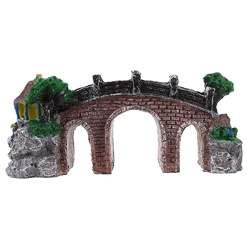 Abaodam Künstliche Resin Brücke Aquariumdekoration Fischbecken Ornament Langlebig Realistische Gestaltung für Aquarium Teich und Fischtank Zufällige Farbe Zufällige Farbe von Abaodam