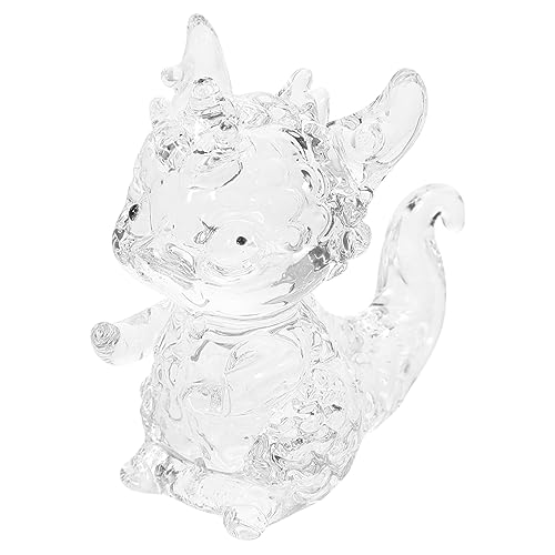 Abaodam Kunsthandwerk Drachen dekofigur Glas chinesischer königlicher Drache Desktop-Drachenfiguren Kristallhandwerksdekor Drachenskulptur aus Kristall Drachenfiguren als Heimdekoration von Abaodam