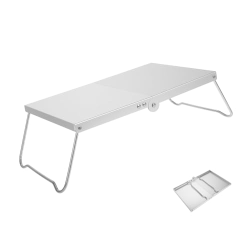 Abaodam Leichter Tragbarer Aluminium Klapptisch Hitzebeständig Kompakt für Camping Picknick Outdoor Aktivitäten Kleiner Mobiler Campingtisch Schnell Montierbar Handtaschengroß von Abaodam