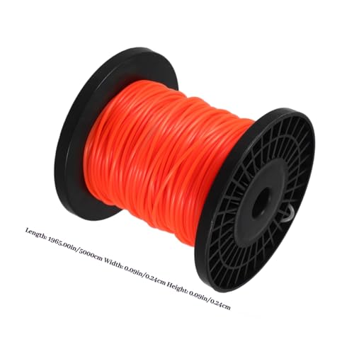 Abaodam Mähfadenschnur Rund Orangener Nylonfaden Ersatz für Freischneider Rasentrimmer Zubehör Einsetzbar Einfach zu Wechseln Langlebig und Robust von Abaodam