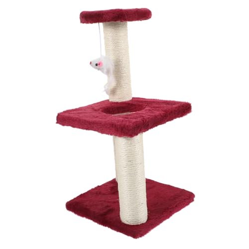 Abaodam Mehrschichtiger Katzenspielkratzbaum mit Sisal Stabiles Katzen klettergerüst mit Hängeball rutschfest für Kitten und Katzen zur Krallenpflege und Aktivität im Wohnzimmer Weinrot Abaodam Mehrschichtiger Katzenspielkratzbaum mit Sisal Stabiles Katzen klettergerüst mit Hängeball rutschfest für Kitten und Katzen zur Krallenpflege und Aktivität im Wohnzimmer Weinrot von Abaodam