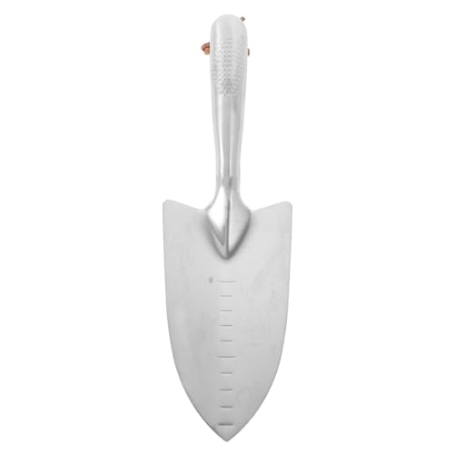 Abaodam Mini Gartenhandspaten mit Skalierung Rostfrei Kompakt für Outdoor Camping und Gartenarbeit Langlebig und Leicht zu Transportieren Ergonomisch und Nahtlos Verarbeitet Silberfarben von Abaodam