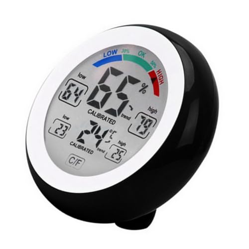 Abaodam Multifunktionales Digitales Hygrometer und Thermometer mit Touchscreen Präziser Temperatur Feuchtigkeitsmessung Handliches für Innenräume Tisch Wandmontage Display ohne Batterie von Abaodam