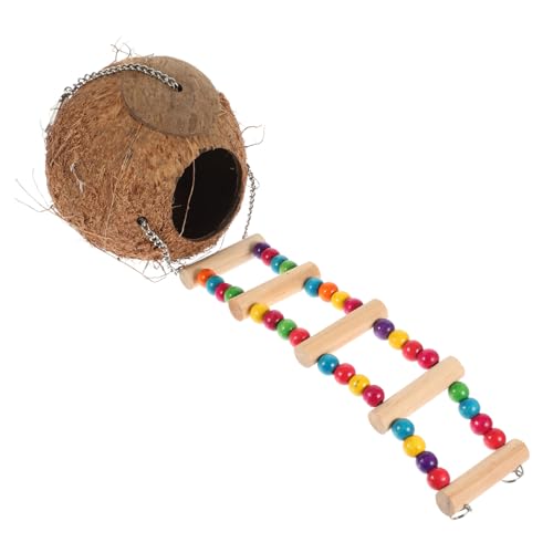 Abaodam Natürliches Hängendes Reptilienhaus aus Kokosnussschale mit Leiter Langlebiges Terrarium Versteck und Gemütliches Nest für Stressfreie Haltung und Kletterfreudige Reptilien Abaodam Natürliches Hängendes Reptilienhaus aus Kokosnussschale mit Leiter Langlebiges Terrarium Versteck und Gemütliches Nest für Stressfreie Haltung und Kletterfreudige Reptilien von Abaodam