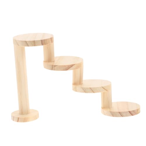 Abaodam Naturholz Chinchilla Leiter Stufig Dekoratives Kletterspielzeug für Kleine Haustiere Käfigzubehör Robust Langlebig Installieren von Abaodam