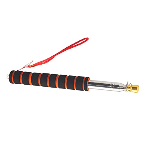 Abaodam Outdoor Edelstahl Teleskop Fahnenmast mit Schwammgriff Flexible Führungsstange für Schule Reisen und Camping Schwarz Orange Silber von Abaodam
