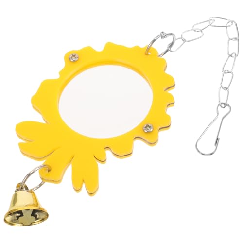 Abaodam Papageienspiegel mit Glocke Hängendes Vogelspielzeug für Wellensittiche und Sittiche Dekoratives Vogelkäfig Zubehör zur Beschäftigung und Stimulation Einfach Aufzuhängen Gelb Abaodam Papageienspiegel mit Glocke Hängendes Vogelspielzeug für Wellensittiche und Sittiche Dekoratives Vogelkäfig Zubehör zur Beschäftigung und Stimulation Einfach Aufzuhängen Gelb von Abaodam