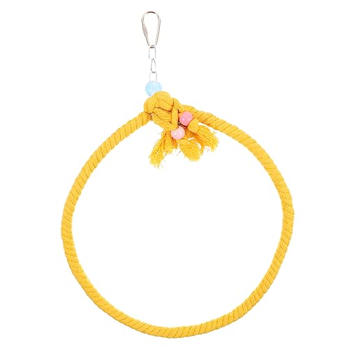Abaodam Parrot Schaukel Seil aus Robustem für Vogelkäfig Durchmesser Gelb Langlebiges Kletterspielzeug und Sitzstange für Wellensittiche Nymphensittiche und Papageien Stabilem von Abaodam