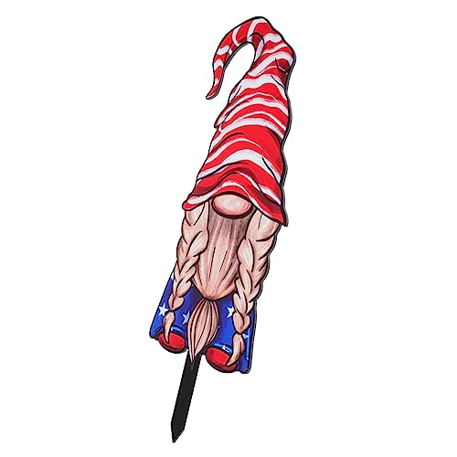 Abaodam Patriotischer Gartenzwerg Gartenstecker Independence Day Deko Wetterfest Feine Handwerkskunst Für Garten Rasen Feier von Abaodam