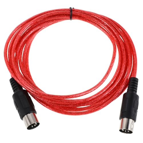 Abaodam Pin Midi Kabel Stabiles Musik Zubehör mit Hochwertiger Signalübertragung Vielseitiges Keyboard Verbindungskabel für Digitalpiano Synthesizer Studioaufnahme Rotes Adapterkabel von Abaodam