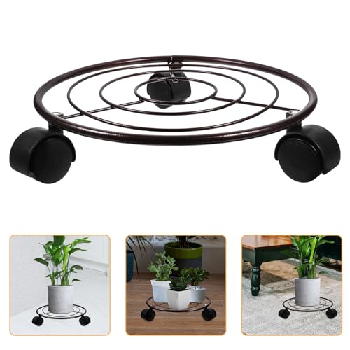 Abaodam Rolling Plant Stand mit Drehrollen Praktischer Blumenständer für Drinnen und Draußen für Pflanzkübel und Töpfe zu Reinigen Platzsparend und Vielseitig Einsetzbar von Abaodam