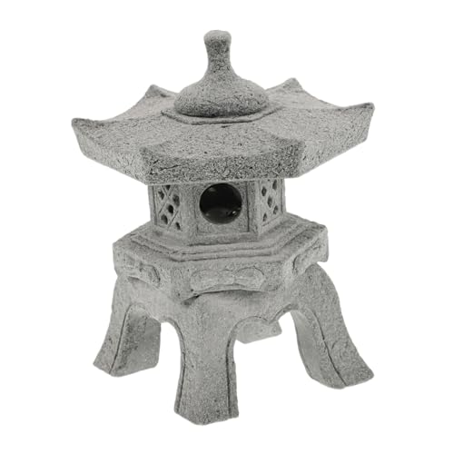Abaodam Simulation Sechseckiger Pavillon Steinpagode Gartendekoration Klein für Balkon Outdoor Blumendekor Feine Verarbeitung Platzsparend Vielseitig für Garten Geschenkidee für von Abaodam