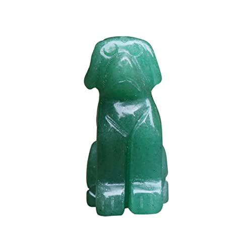 Abaodam Spielzeuge Welpe Aus Naturstein Jade Animalfigur Jade Welpenverzierung Jade Hund Figur Kristallhundstatue Hundesammlerfigur Miniaturhund- Ornamente Wachhund Metall Hündchen Büro von Abaodam