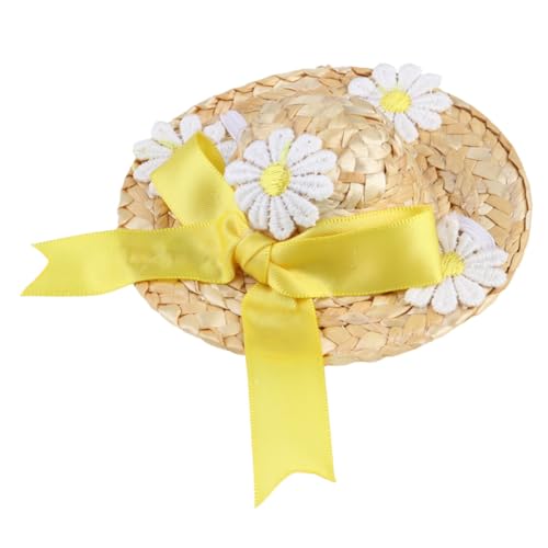 Abaodam Straw Woven Haustier Strohhut Xs mit Chrysanthemenmuster Bequem Niedliche Kopfbedeckung für Katzen und Kleine Hunde für Partys und Alltag Abaodam Straw Woven Haustier Strohhut Xs mit Chrysanthemenmuster Bequem Niedliche Kopfbedeckung für Katzen und Kleine Hunde für Partys und Alltag von Abaodam
