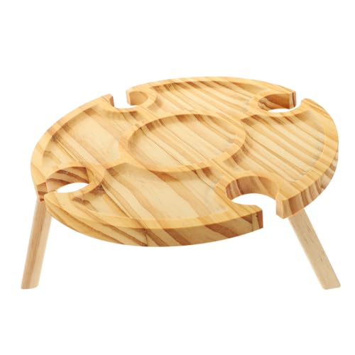 Abaodam Tragbarer Klappbarer Weintisch mit Weinglashalter Leichter Outdoor Picknicktisch für Strand Park Camping und Reisen Platzsparend für Weinliebhaber von Abaodam