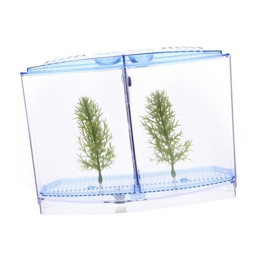 Abaodam Transparenter Kleiner Kunststoff Fischtank Kammern Mini Aquarium Terrarium für Kampffische Laichkasten und Fischzucht Desktop Deko Zuhause Büro von Abaodam