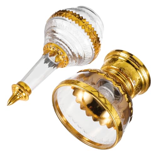 Abaodam Tropfende Flasche Weihwasserbecher Trinkbecher Weihwassertopf Gebetsmaterial buddhistische Lieferungen Votiv-Teelichthalter Buddha-Becher Heiliger Kelch Glas Transparent von Abaodam